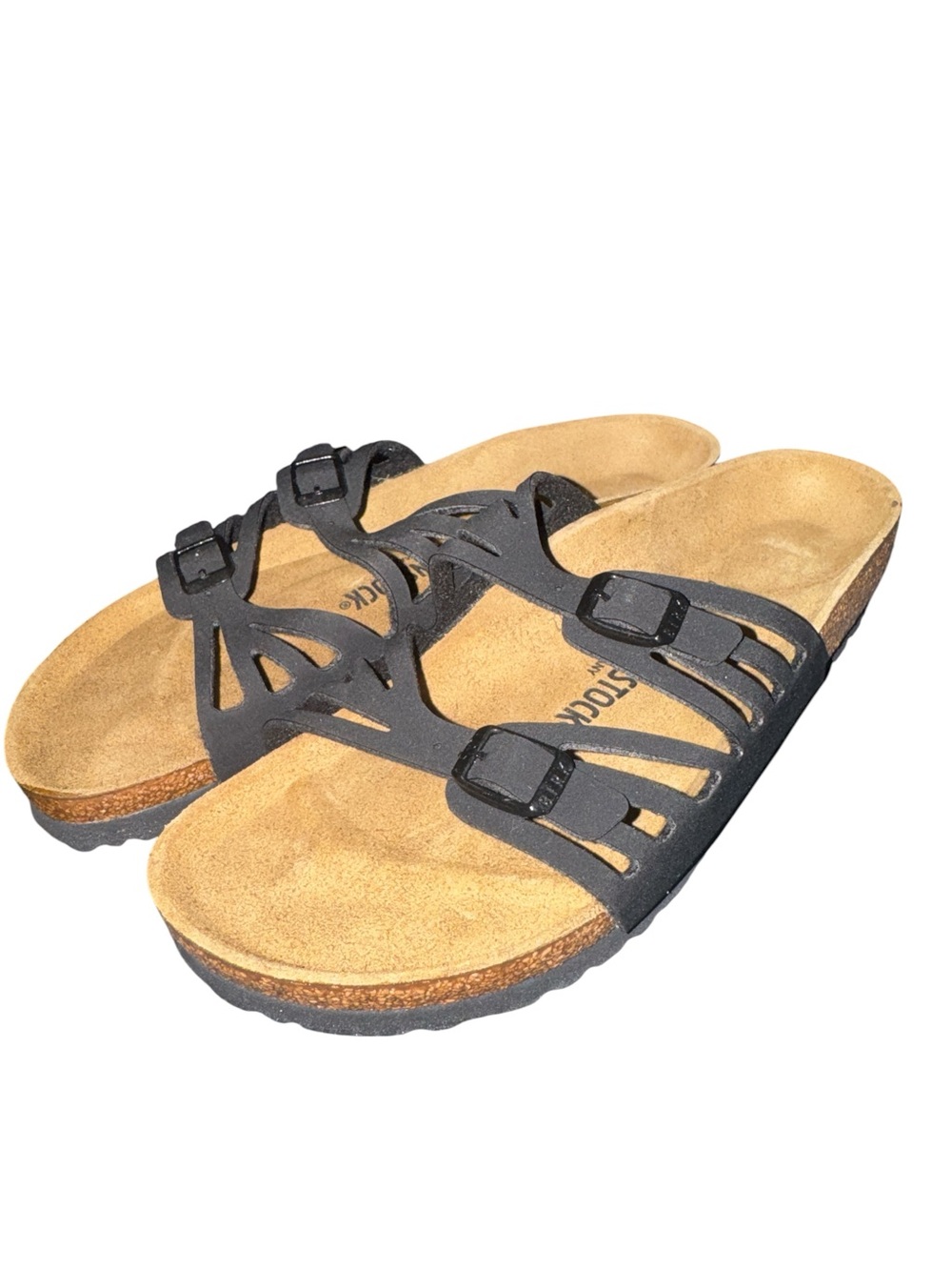 Birkenstock Tan Suede Footbed with Black Logo